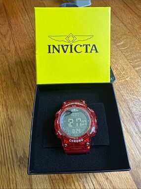 Invicta Red Digital Chrono Sport Watch water resistant